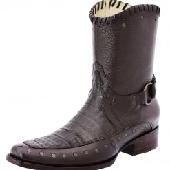 Guadalajara Western Wear White Diamond Men's Caiman Belly Dark Brown Dubai Ankle Boot