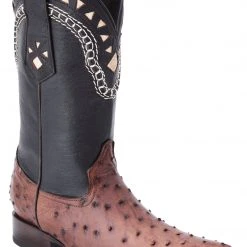 Guadalajara Western Wear White Diamond Ostrich Nicotine Men's 3x Toe Boots