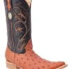 Guadalajara Western Wear White Diamond Ostrich Cognac / Black Men's 3x Toe Boots