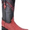 Guadalajara Western Wear White Diamond Caiman Belly Red / Black Men's 3x Toe Boots