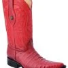 Guadalajara Western Wear White Diamond Caiman Belly Red Men's J Toe Boots