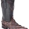 Guadalajara Western Wear White Diamond Pirarucu Brown Men's 3x Toe Boots