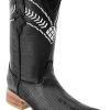 Guadalajara Western Wear White Diamond Lizard Black Men's 3x Toe Boots