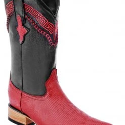 Guadalajara Western Wear White Diamond Lizard Red Men's 3x Toe Boots