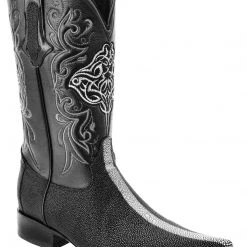 Guadalajara Western Wear White Diamond Black Stingray 3x Toe Men's Boot