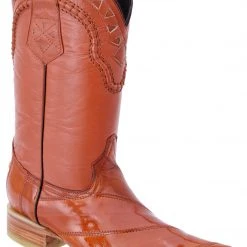 Guadalajara Western Wear White Diamonds Anguila 3x Toe Men's Boots - Cognac