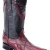 Guadalajara Western Wear White Diamonds Anguila 3x Toe Men's Boots - Wine