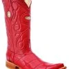 Guadalajara Western Wear White Diamonds Anguila 3x Toe Men's Boots - Red