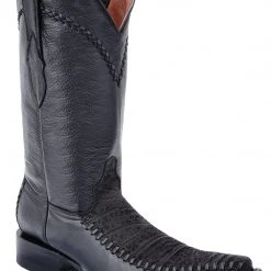 Guadalajara Western Wear White Diamond Bull Shoulder 3x Toe Men's Boots - Black