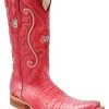 Guadalajara Western Wear White Diamond Caiman Belly Glaseado Men's 3x Toe Boots - Red