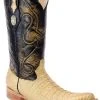 Guadalajara Western Wear White Diamond Caiman Belly Glaseado Men's 3x Toe Boots - Gold / Black