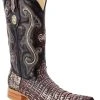 Guadalajara Western Wear White Diamond Caiman Belly Glaseado Men's 3x Toe Boots - Rustic Brown