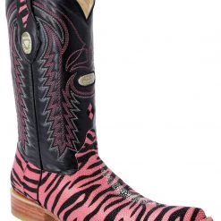 Guadalajara Western Wear White Diamond Stingray 3x Toe Men's Boot - Pink Zebra