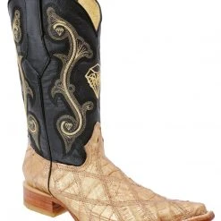 Guadalajara Western Wear White Diamond Caiman Men's 3x Toe Boots - Gold Glaseada