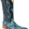 Guadalajara Western Wear White Diamond Caiman Men's 3x Toe Boots - Blue Glaseada 2 Guadalajara Western Wear White Diamond Caiman Men's 3x Toe Boots - Blue Glaseada
