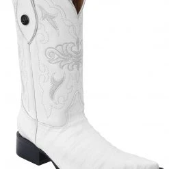 Guadalajara Western Wear White Diamond Caiman Belly Print Men's 3x Toe Boots - White