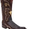 Guadalajara Western Wear White Diamond Caiman Print Men's 3x Toe Boots - Cafe Tejida