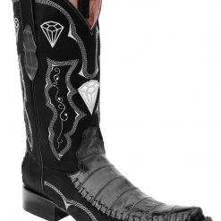 Guadalajara Western Wear White Diamond Caiman Print Men's 3x Toe Boots - Negro Tejida