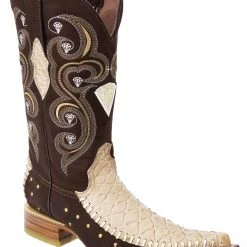 Guadalajara Western Wear White Diamond Bear Print 3x Toe Men's Boots - Orix Tejida