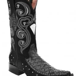 Guadalajara Western Wear White Diamond Bear Print 3x Toe Men's Boots - Negro Tejida
