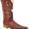Guadalajara Western Wear White Diamond Bear Print 3x Toe Men's Boots - Cognac Tejida