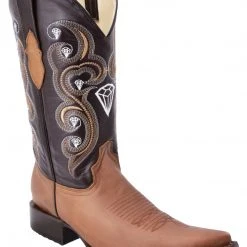 Guadalajara Western Wear Cowboy Boots / Botas Vaqueras White Diamond Crazy 3x Toe Men's Boots - Honey