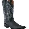 Guadalajara Western Wear Cowboy Boots / Botas Vaqueras White Diamond Crazy 3x Toe Men's Boots - Black