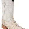 Guadalajara Western Wear White Diamond Caiman Imitation Men's 3x Toe Boots - Hueso