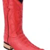 Guadalajara Western Wear White Diamond Caiman Imitation Men's 3x Toe Boots - Red