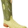Guadalajara Western Wear White Diamond Caiman Imitation Men's 3x Toe Boots - Pistacho