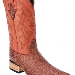 Guadalajara Western Wear White Diamond Bear Print 3x Toe Men's Boots - Cognac