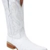 Guadalajara Western Wear White Diamond Avestruz Imitacion Men's 3x Toe Boots - Blanco