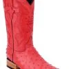 Guadalajara Western Wear White Diamond Avestruz Imitacion Men's 3x Toe Boots - Red