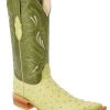 Guadalajara Western Wear White Diamond Avestruz Imitacion Men's 3x Toe Boots - Pistacho