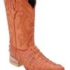 Guadalajara Western Wear White Diamond Caiman Imitation Men's 3x Toe Boots - Cognac