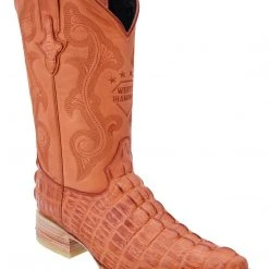 Guadalajara Western Wear White Diamond Caiman Imitation Men's 3x Toe Boots - Cognac