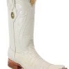 Guadalajara Western Wear White Diamond Caiman Men's Versace Toe Boots - Hueso