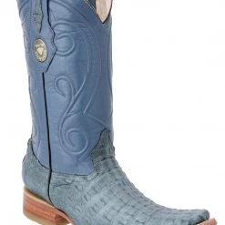 Guadalajara Western Wear White Diamond Caiman Men's Versace Toe Boots - Azul