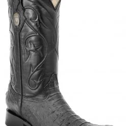Guadalajara Western Wear White Diamond Caiman Men's Versace Toe Boots - Black
