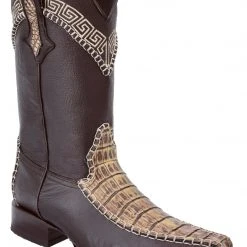 Guadalajara Western Wear White Diamond Caiman Men's Versace Toe Boots - Brown