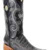 Guadalajara Western Wear White Diamond Caiman Men's Versace Toe Boots - Black