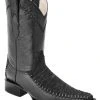 Guadalajara Western Wear White Diamond Bull Shoulder Versace Toe Men's Boots - Black