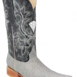 Guadalajara Western Wear White Diamond Elephant Print Versace Toe Men's Boot - Marfil