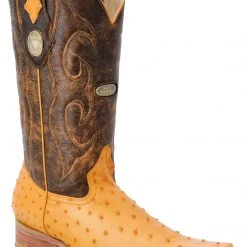 Guadalajara Western Wear White Diamond Avestruz Men's Versace Toe Boots - Butter