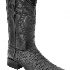 Guadalajara Western Wear White Diamond Bear Print Versace Toe Men's Boots - Black