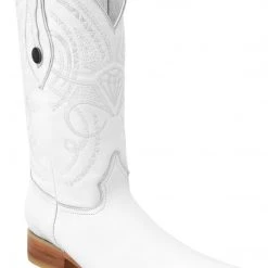 Guadalajara Western Wear White Diamond Imitacion Venado 3x Toe Men's Boots - White