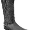 Guadalajara Western Wear White Diamond Imitacion Venado 3x Toe Men's Boots - Black