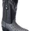 Guadalajara Western Wear White Diamond Avestruz Men's J Toe Boots - Gray