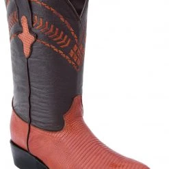 Guadalajara Western Wear White Diamond Armadillo J Toe Men's Boots - Cognac