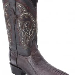 Guadalajara Western Wear White Diamond Pata De Avestruz J Toe Men's Boots - Brown